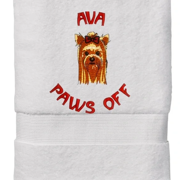 Hand Personalized Embroidered Pet Hand Towel with your Pet’s  name. Dog cat fish - Picture 3 of 17